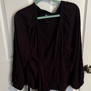Black Wrap Blouse